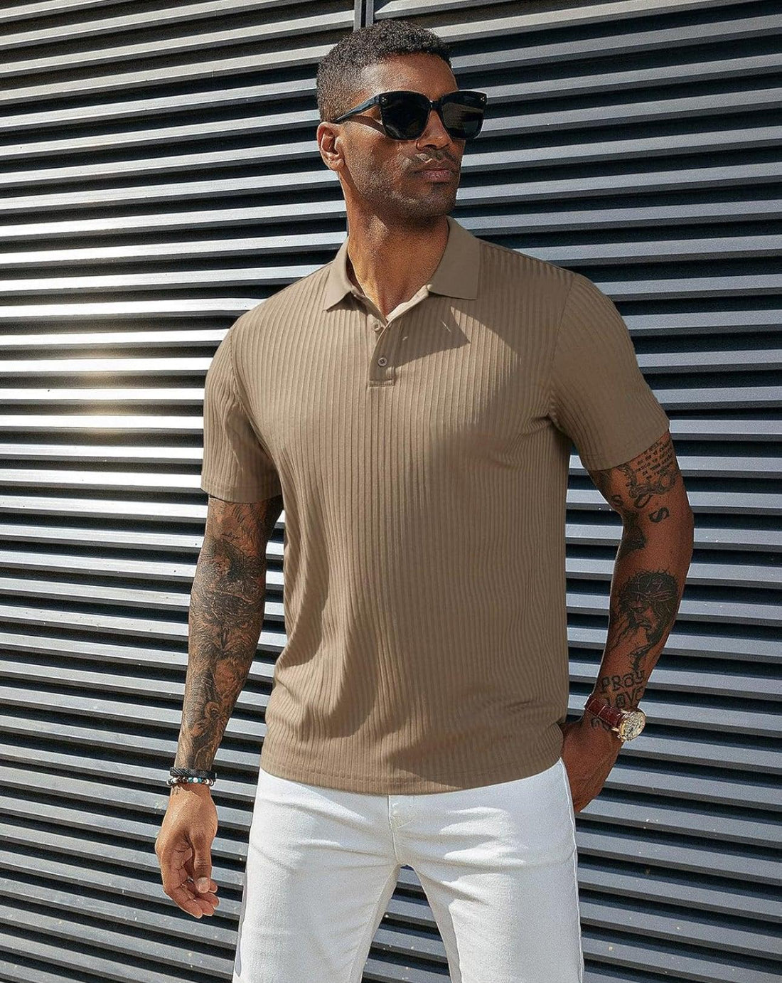 Textured Modern Style Polo T-Shirts