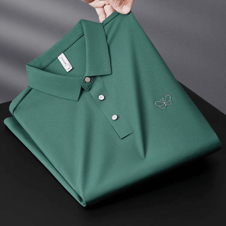 Elegant Bloom Polo T-Shirt with Butterfly embroidered